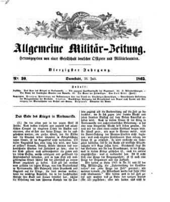 Allgemeine Militär-Zeitung Mittwoch 26. Juli 1865