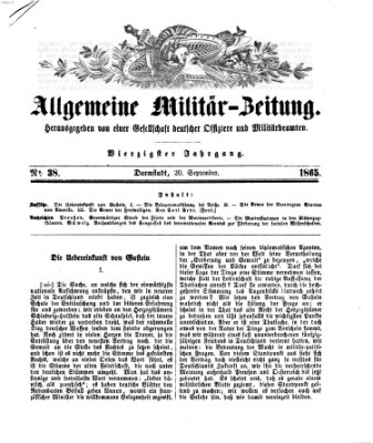 Allgemeine Militär-Zeitung Mittwoch 20. September 1865