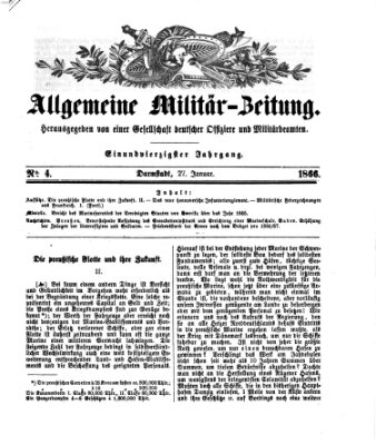 Allgemeine Militär-Zeitung Samstag 27. Januar 1866