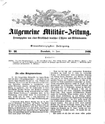 Allgemeine Militär-Zeitung Samstag 30. Juni 1866