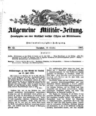 Allgemeine Militär-Zeitung Samstag 19. Oktober 1867