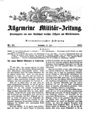 Allgemeine Militär-Zeitung Samstag 24. Juli 1869
