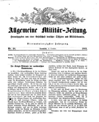 Allgemeine Militär-Zeitung Samstag 2. Oktober 1869