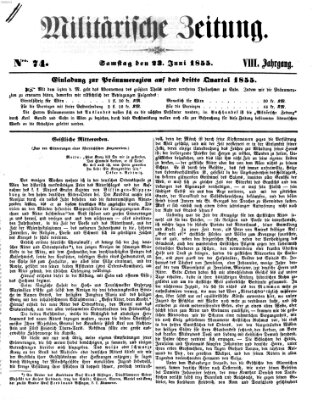 Militärische Zeitung (Militär-Zeitung) Samstag 23. Juni 1855