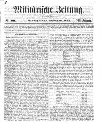 Militärische Zeitung (Militär-Zeitung) Samstag 15. September 1855