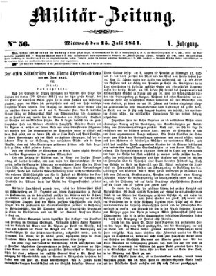 Militär-Zeitung Mittwoch 15. Juli 1857