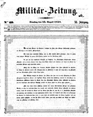 Militär-Zeitung Dienstag 24. August 1858