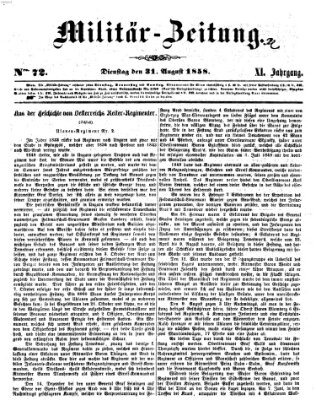 Militär-Zeitung Dienstag 31. August 1858