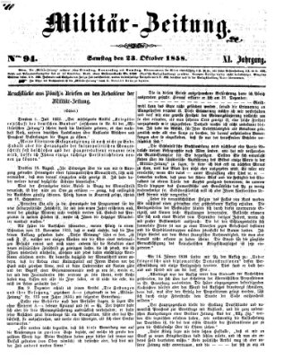 Militär-Zeitung Samstag 23. Oktober 1858