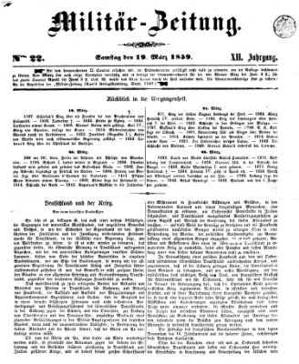 Militär-Zeitung Samstag 19. März 1859