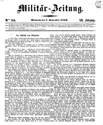 Militär-Zeitung Mittwoch 7. September 1859