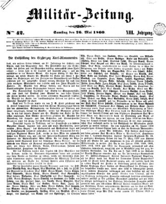 Militär-Zeitung Samstag 26. Mai 1860