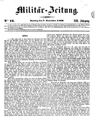 Militär-Zeitung Samstag 8. September 1860
