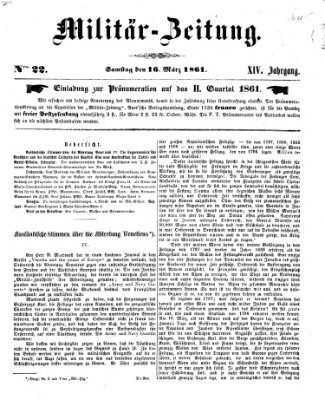 Militär-Zeitung Samstag 16. März 1861