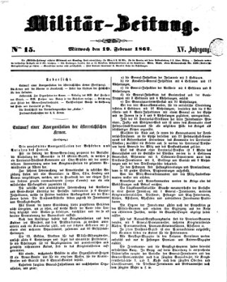 Militär-Zeitung Mittwoch 19. Februar 1862