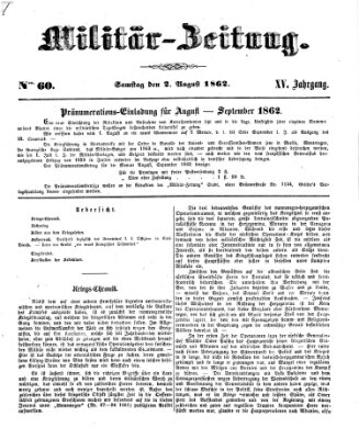 Militär-Zeitung Samstag 2. August 1862