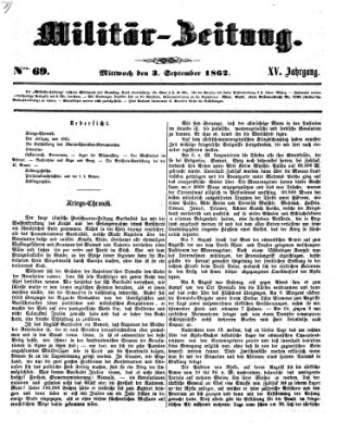 Militär-Zeitung Mittwoch 3. September 1862