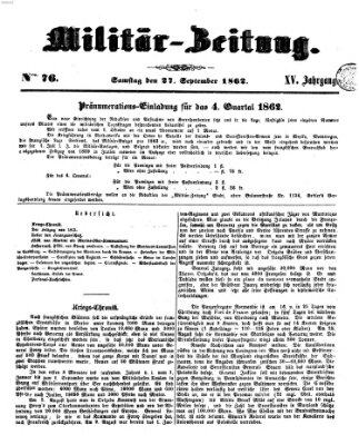 Militär-Zeitung Samstag 27. September 1862