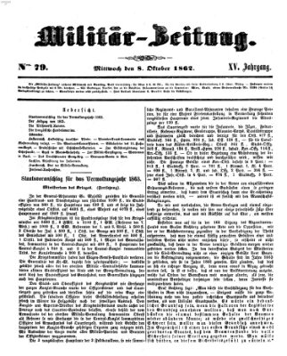 Militär-Zeitung Mittwoch 8. Oktober 1862