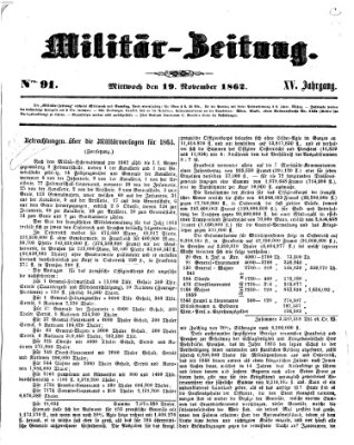 Militär-Zeitung Mittwoch 19. November 1862