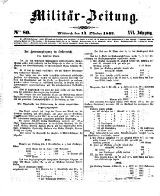 Militär-Zeitung Mittwoch 14. Oktober 1863