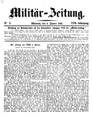 Militär-Zeitung Mittwoch 6. Januar 1864