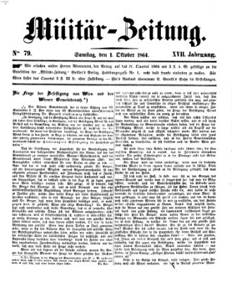Militär-Zeitung Samstag 1. Oktober 1864
