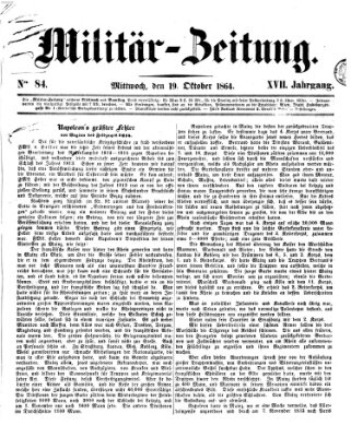 Militär-Zeitung Mittwoch 19. Oktober 1864