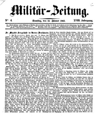 Militär-Zeitung Samstag 14. Januar 1865