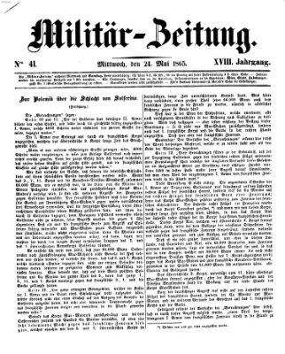 Militär-Zeitung Mittwoch 24. Mai 1865