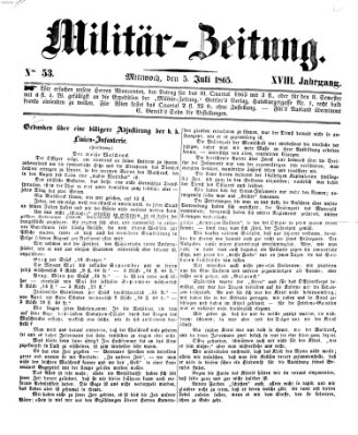 Militär-Zeitung Mittwoch 5. Juli 1865