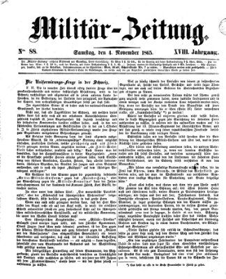 Militär-Zeitung Samstag 4. November 1865