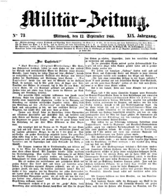 Militär-Zeitung Mittwoch 12. September 1866