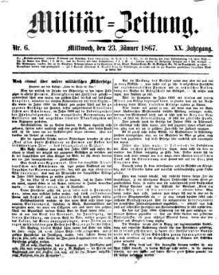 Militär-Zeitung Mittwoch 23. Januar 1867