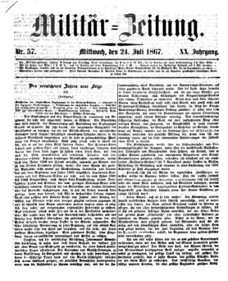Militär-Zeitung Mittwoch 24. Juli 1867