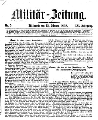 Militär-Zeitung Mittwoch 15. Januar 1868