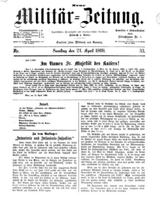 Neue Militär-Zeitung (Militär-Zeitung) Samstag 24. April 1869