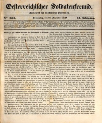 Oesterreichischer Soldatenfreund (Militär-Zeitung) Donnerstag 27. Dezember 1849