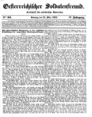 Oesterreichischer Soldatenfreund (Militär-Zeitung) Samstag 15. März 1851