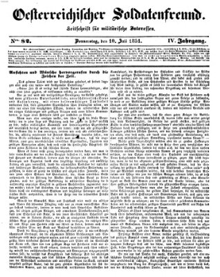 Oesterreichischer Soldatenfreund (Militär-Zeitung) Donnerstag 10. Juli 1851