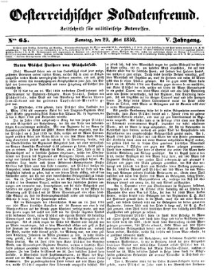 Oesterreichischer Soldatenfreund (Militär-Zeitung) Samstag 29. Mai 1852