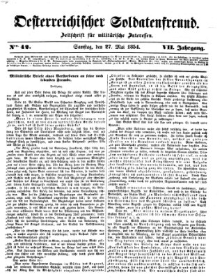 Oesterreichischer Soldatenfreund (Militär-Zeitung) Samstag 27. Mai 1854