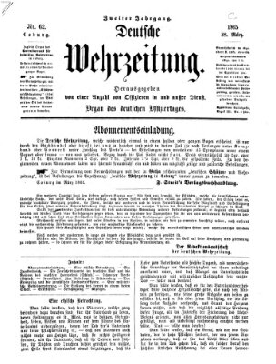 Deutsche Wehrzeitung (Allgemeine deutsche Arbeiter-Zeitung) Dienstag 28. März 1865