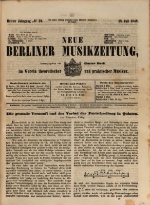 Neue Berliner Musikzeitung Mittwoch 18. Juli 1849