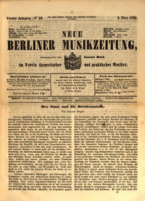 Neue Berliner Musikzeitung Mittwoch 6. März 1850