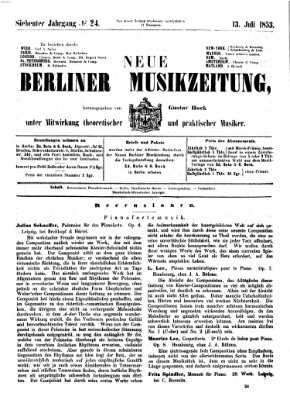 Neue Berliner Musikzeitung Mittwoch 13. Juli 1853