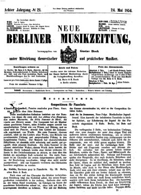 Neue Berliner Musikzeitung Mittwoch 24. Mai 1854