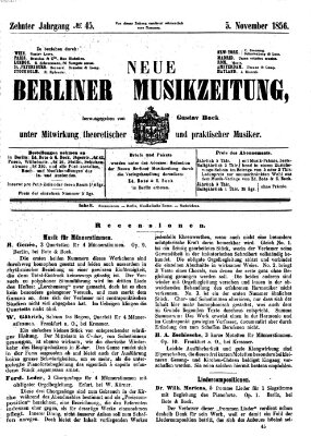 Neue Berliner Musikzeitung Mittwoch 5. November 1856