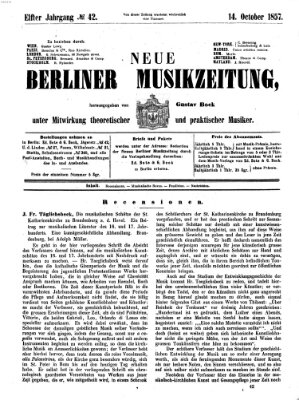 Neue Berliner Musikzeitung Mittwoch 14. Oktober 1857