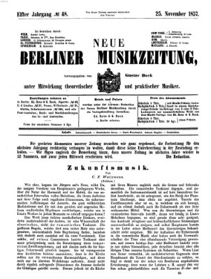 Neue Berliner Musikzeitung Mittwoch 25. November 1857